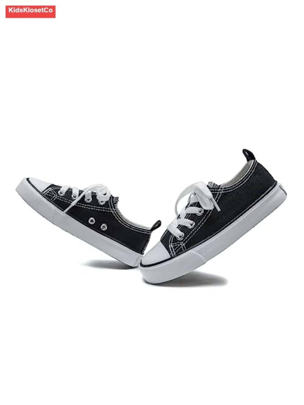 Canvas Lace-Up Low Top Sneakers for Toddler Boys Girls School